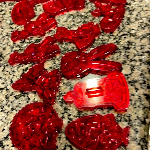 One Gallon Glass Jar filled with 41pc Red Cookie Cutter Designs - Picture 3 of 15